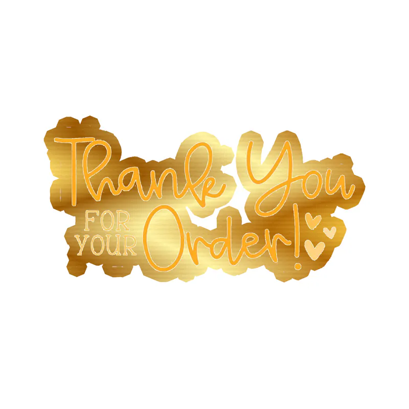Thank You for Your Order - Gold Chrome Vinyl Decal