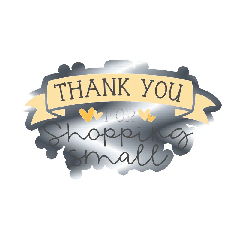 Thank you for Shopping Small - Silver Chrome Vinyl Decal