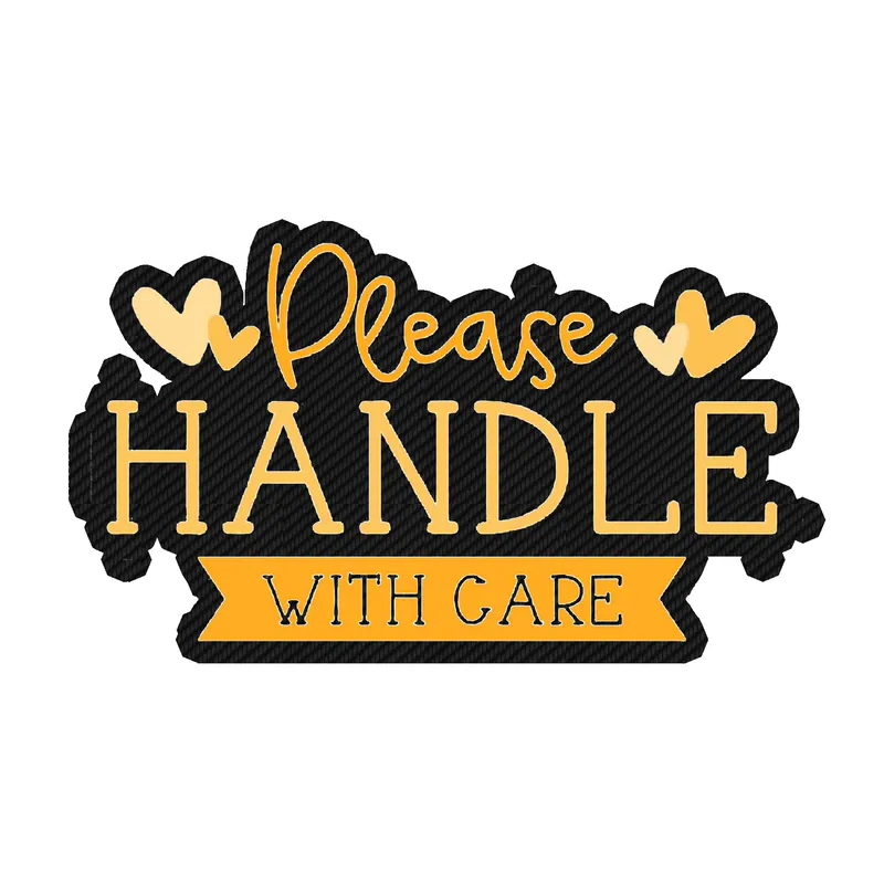 Please Handle with Care - Carbon Fiber Vinyl Decal