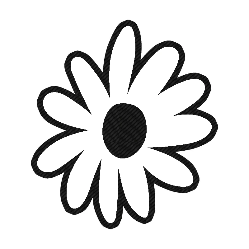 Daisy - Carbon Fiber Vinyl Decal - Custom Size