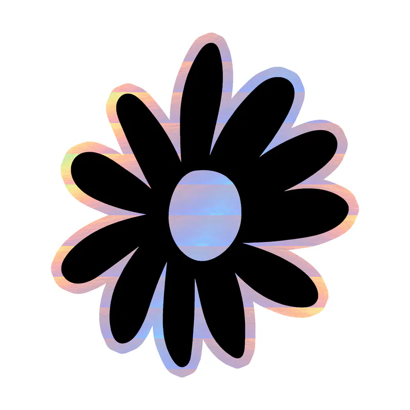 Daisy - Holographic Vinyl Decal - Custom Size