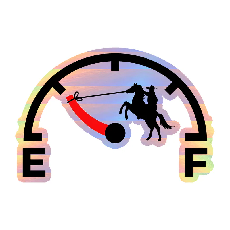 Empty Gas - Holographic Vinyl Decal - Custom Size
