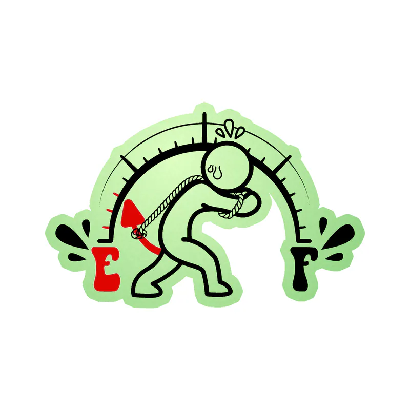 Empty Gas - Glow in the Dark Vinyl Decal - Custom Size
