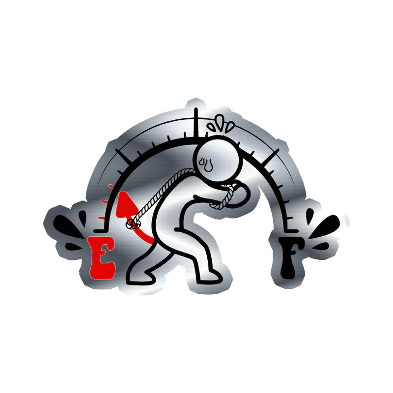 Empty Gas - Silver Chrome Vinyl Decal - Custom Size