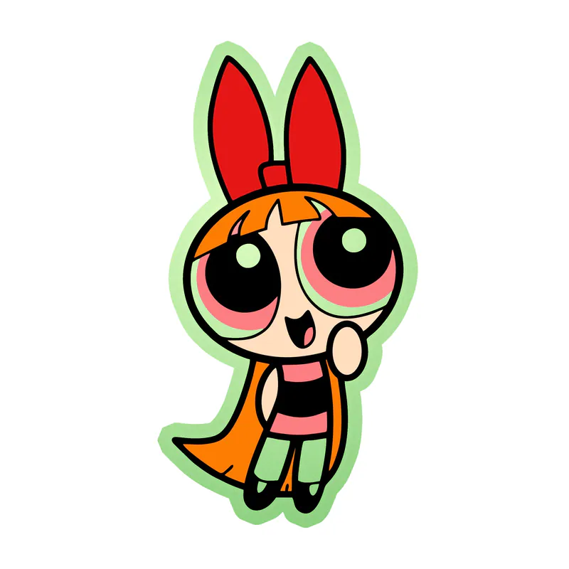 Powerpuff Girls- Blossom - Glow in the Dark Vinyl Decal - Custom Size
