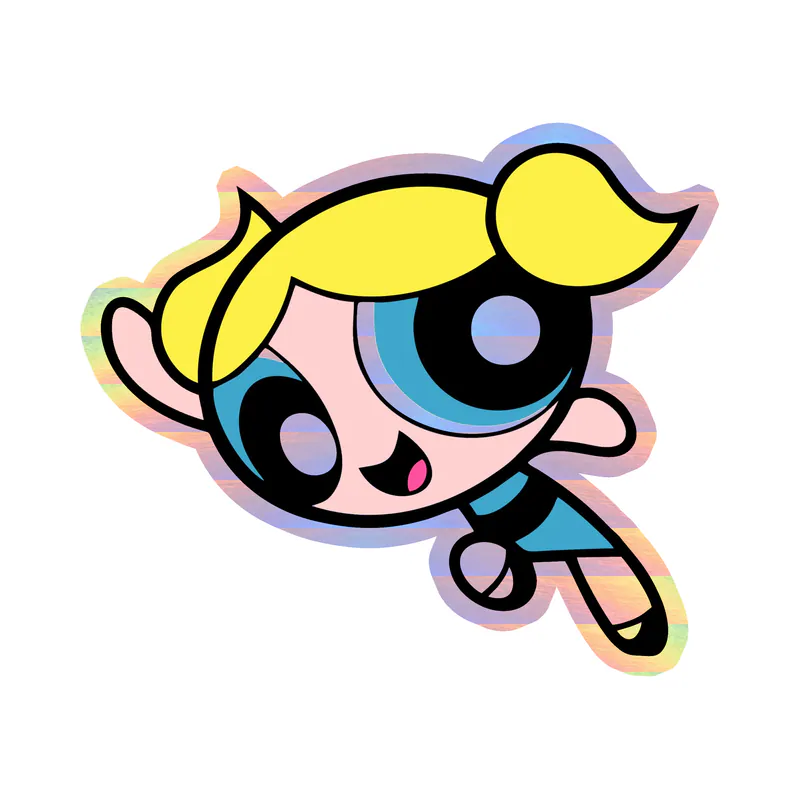Powerpuff Girls- Bubbles - Holographic Vinyl Decal - Custom Size