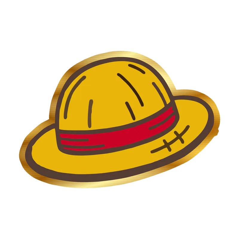 Luffy Hat Gold Chrome Vinyl Decal - Custom Size