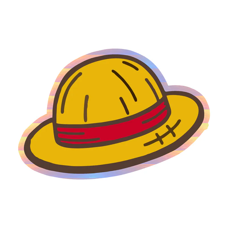 Luffy Hat Holographic Vinyl Decal - Custom Size