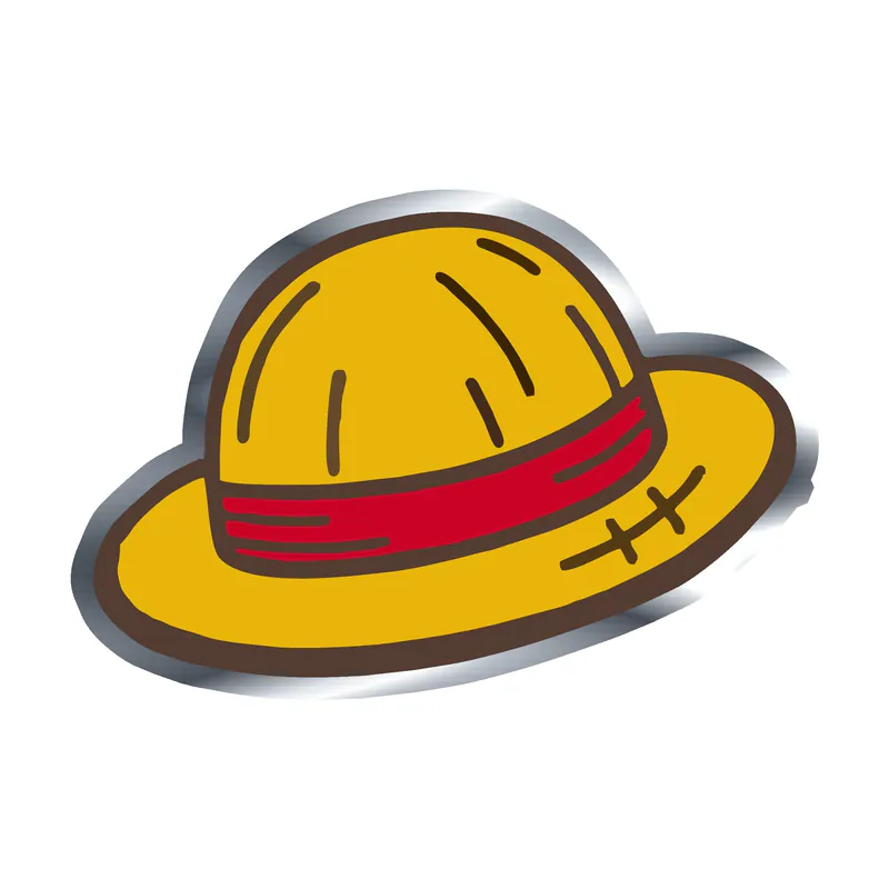 Luffy Hat Silver Chrome Vinyl Decal - Custom Size