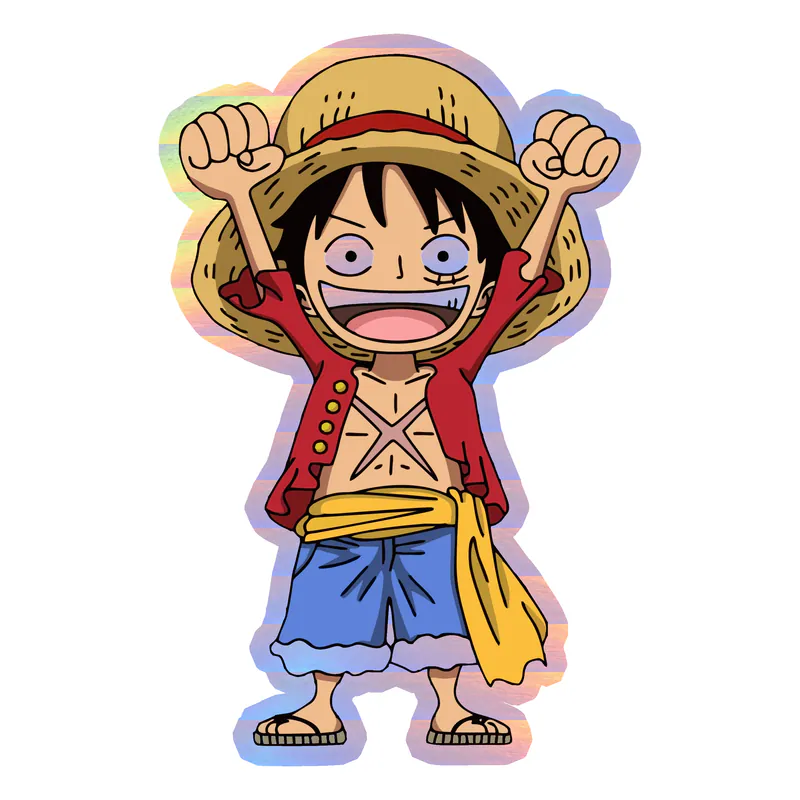 Luffy Holographic Vinyl Decal - Custom Size