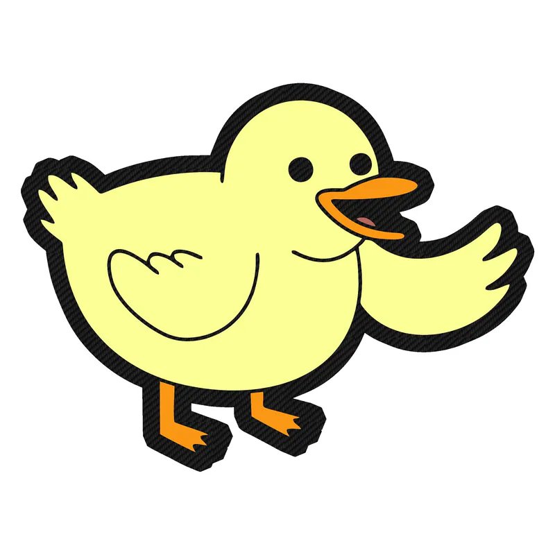 Regular Show Baby Duck Carbon Fiber Vinyl Decal - Custom Size
