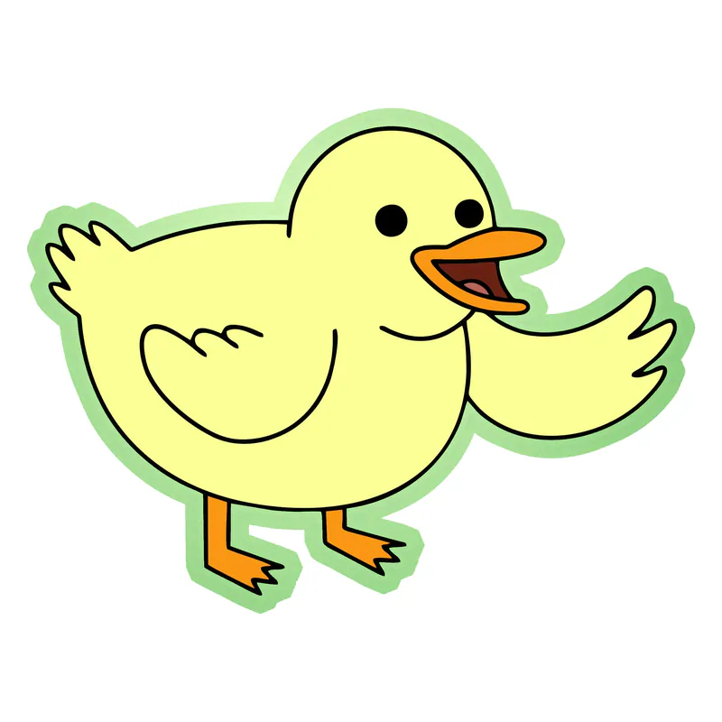 Regular Show Baby Duck Glow in the Dark Vinyl Decal - Custom Size
