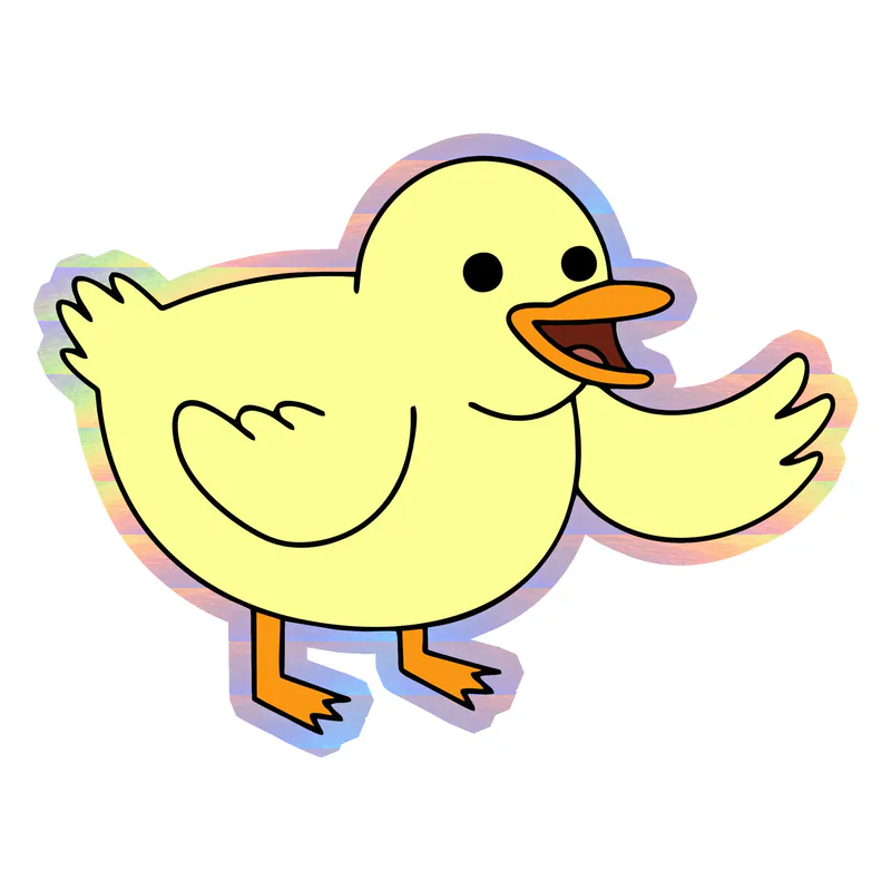 Regular Show Baby Duck Holographic Vinyl Decal - Custom Size