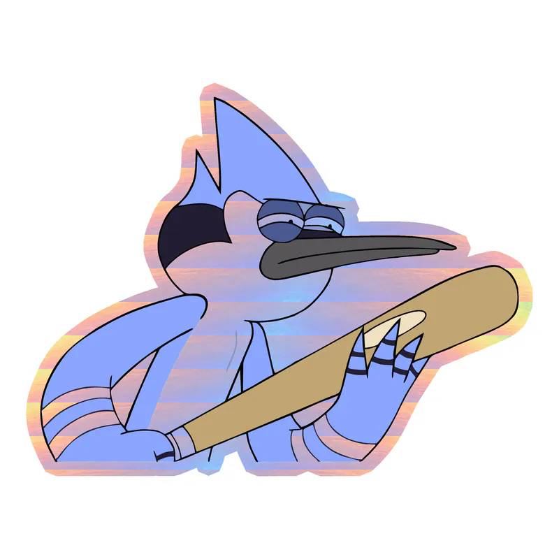Mordecai Holographic Vinyl Decal - Custom Size