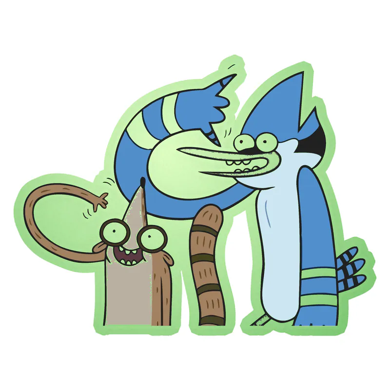 Mordecai and Rigby Glow in the Dark Vinyl Decal - Custom Size