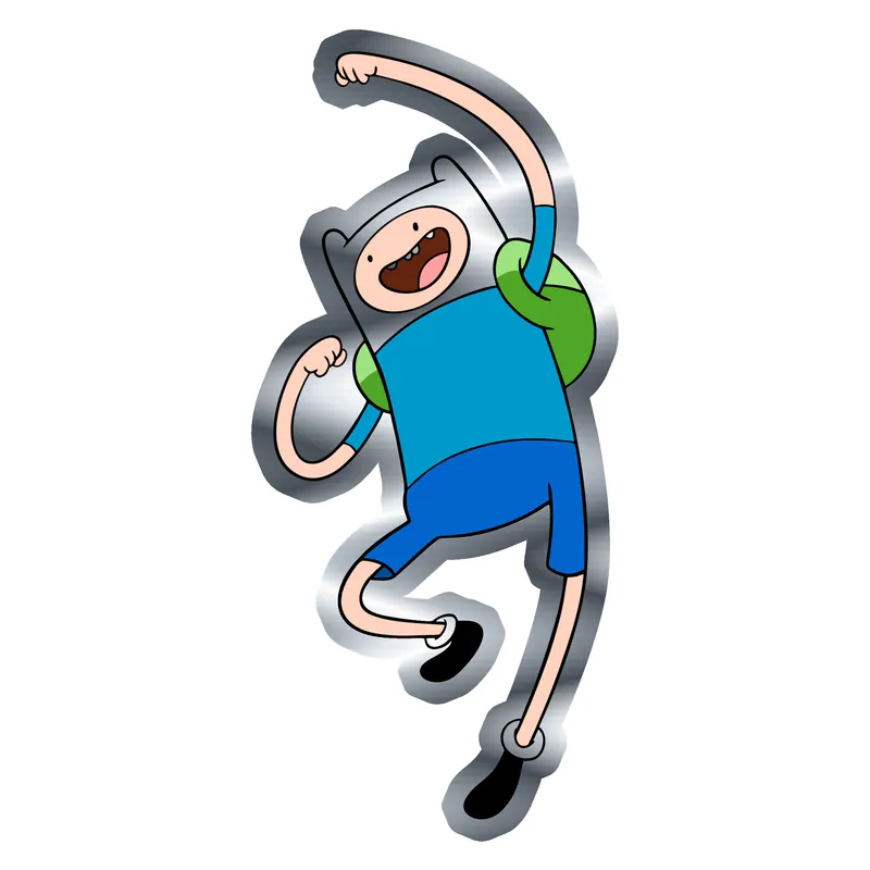 Finn Silver Chrome Vinyl Decal - Custom Size