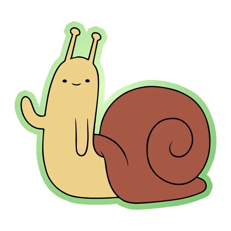 Adventure Time Snail Glow in the Dark Vinyl Decal - Custom Size