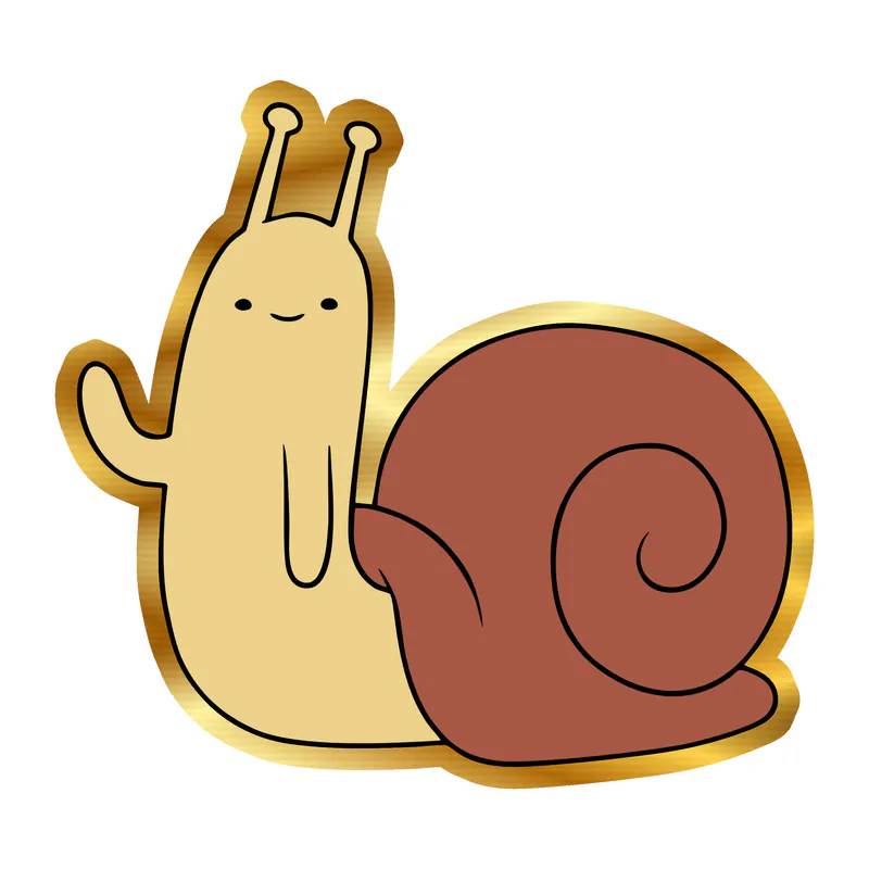 Adventure Time Snail Gold Chrome Vinyl Decal - Custom Size