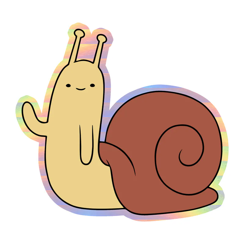 Adventure Time Snail Holographic Vinyl Decal - Custom Size
