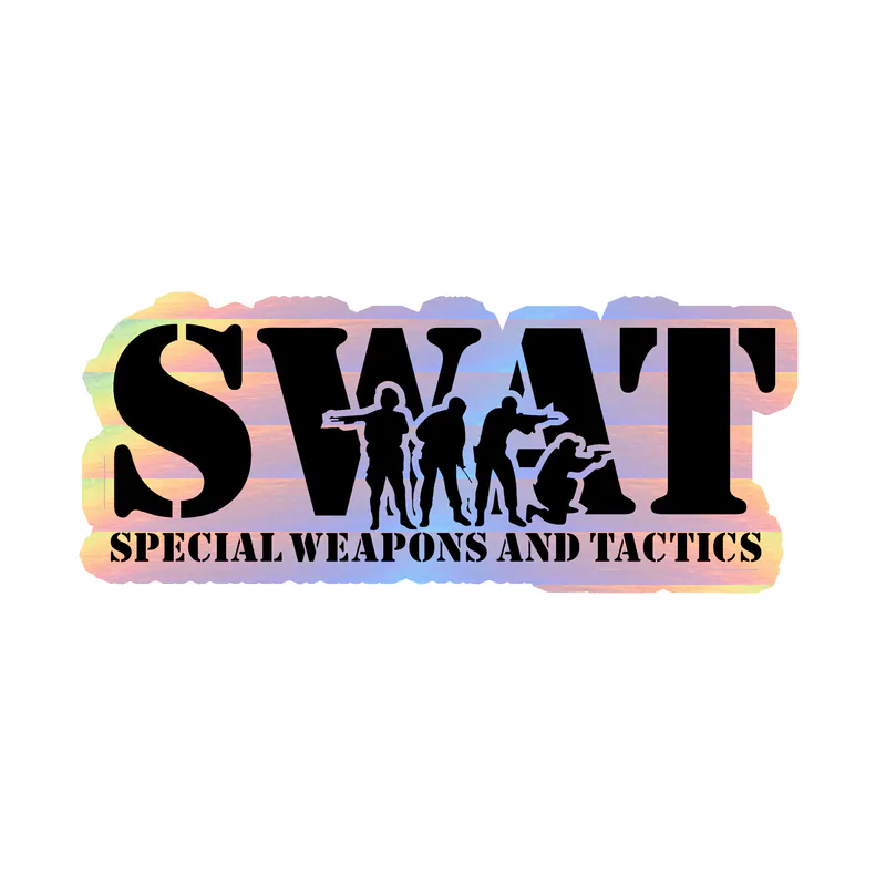 Swat Special Weapons and Tactics- Holographic Vinyl Decal - Custom Size