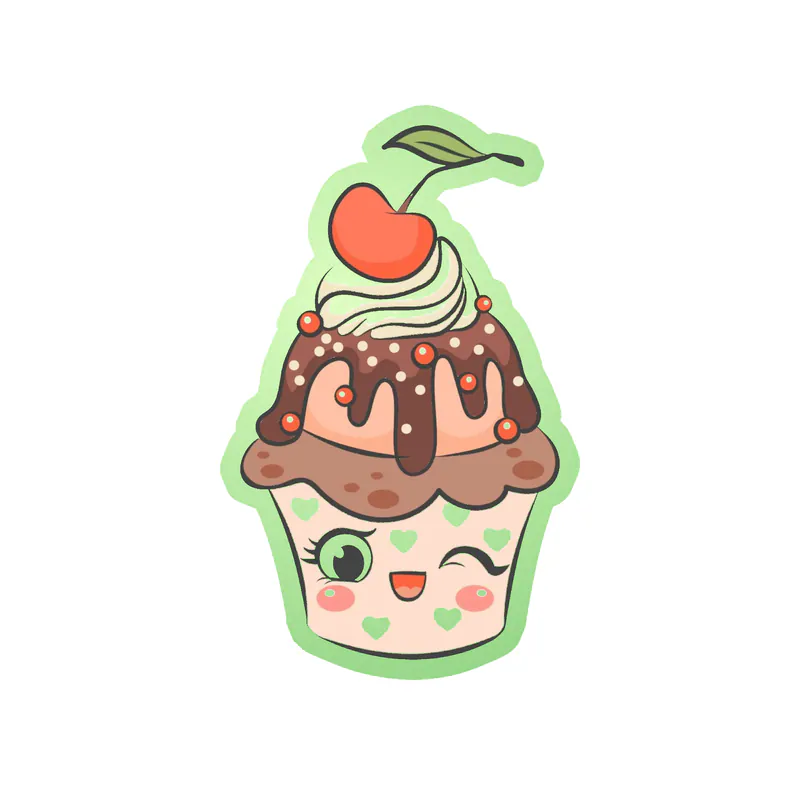 Sundae Cupcake Glow in the Dark Vinyl Decal - Custom Size