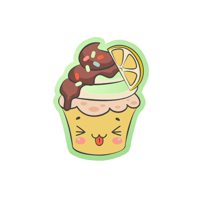 Cupcake Glow in the Dark Vinyl Decal - Custom Size