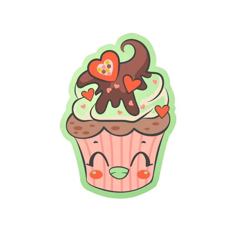 Cupcake Glow in the Dark Vinyl Decal - Custom Size
