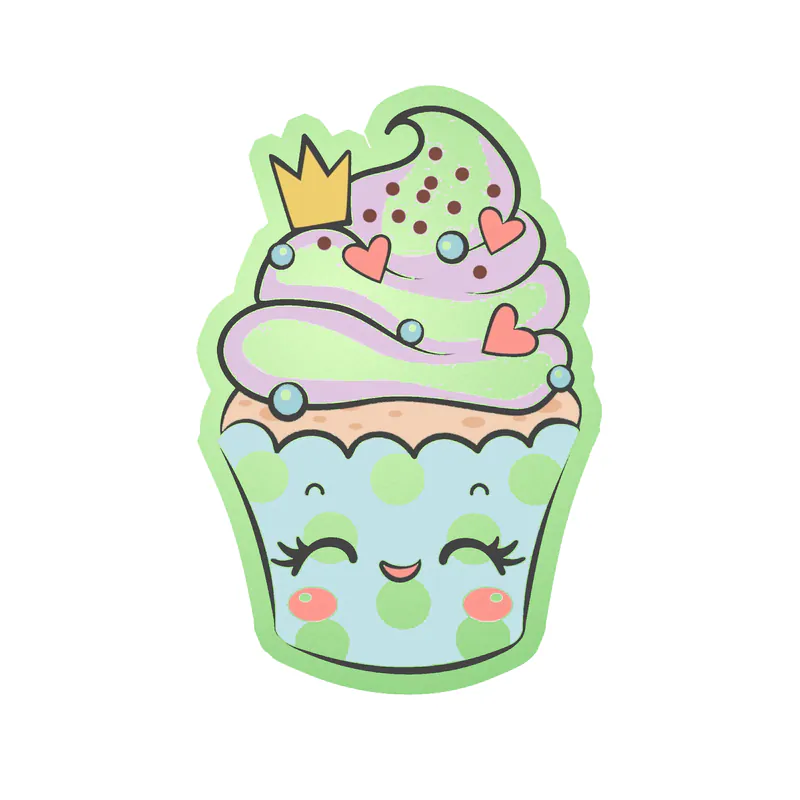 Cupcake Glow in the Dark Vinyl Decal - Custom Size