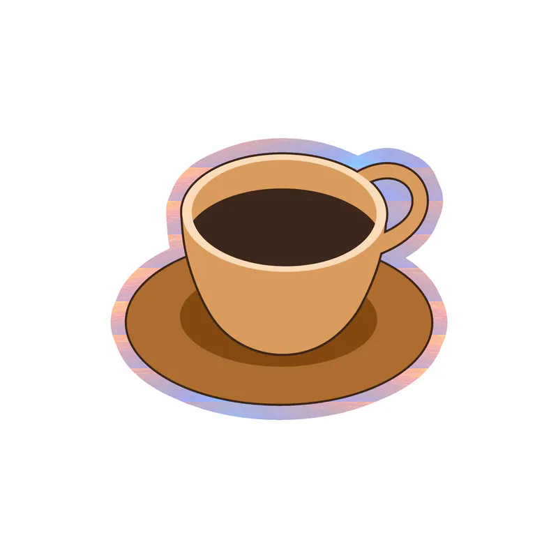 Coffee Holographic Vinyl Decal - Custom Size