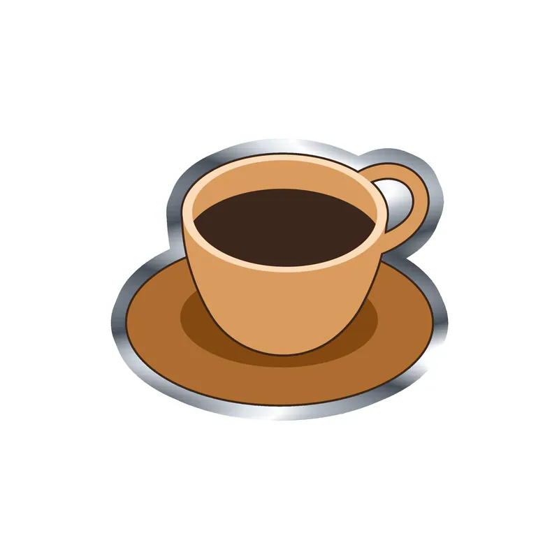 Coffee Silver Chrome Vinyl Decal - Custom Size
