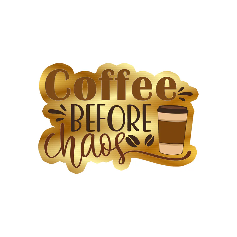 Coffee Gold Chrome Vinyl Decal - Custom Size