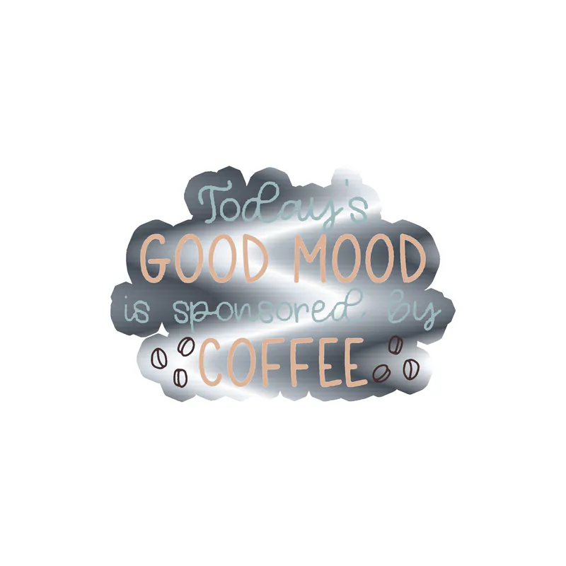 Coffee Silver Chrome Vinyl Decal - Custom Size
