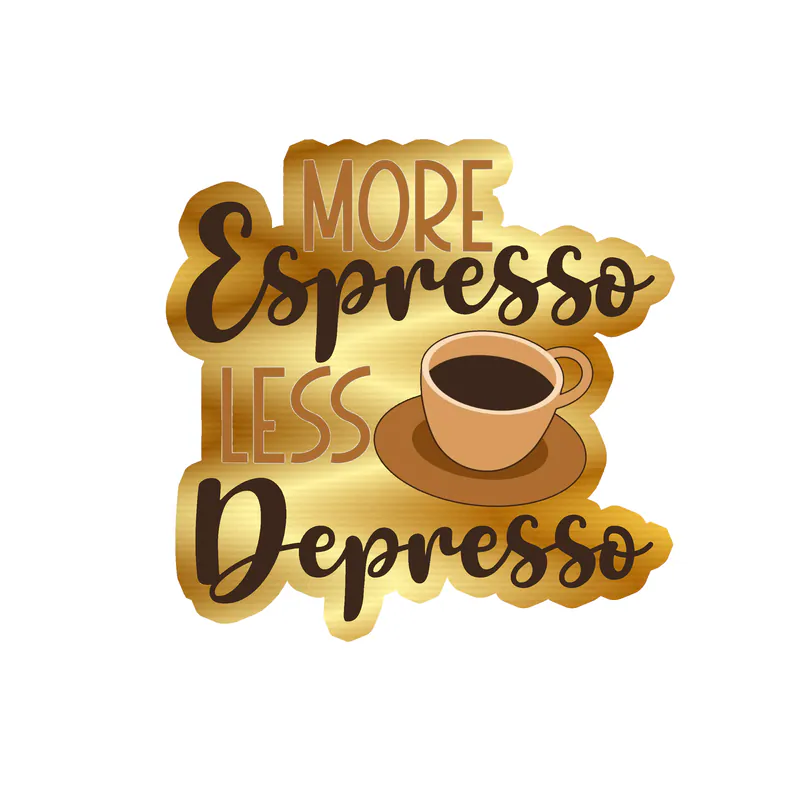 Coffee Gold Chrome Vinyl Decal - Custom Size