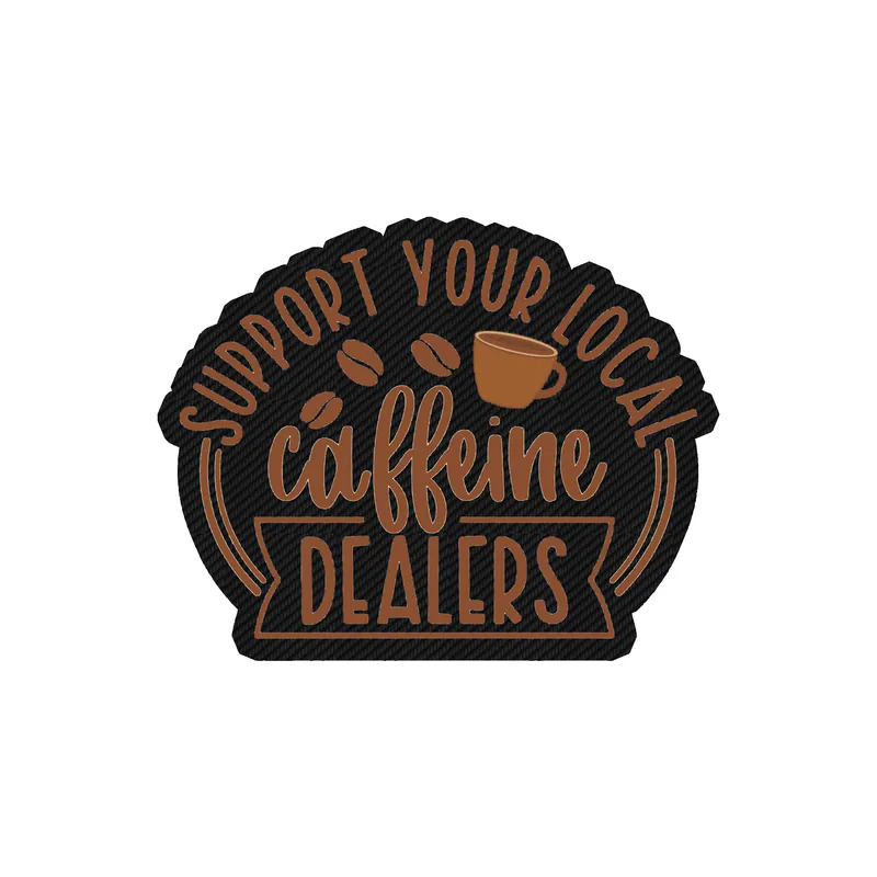 Coffee Carbon Fiber Vinyl Decal - Custom Size