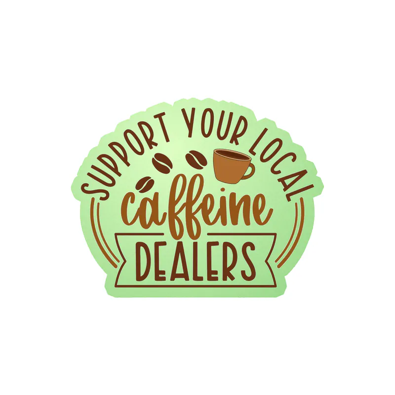 Coffee Glow in the Dark Vinyl Decal - Custom Size