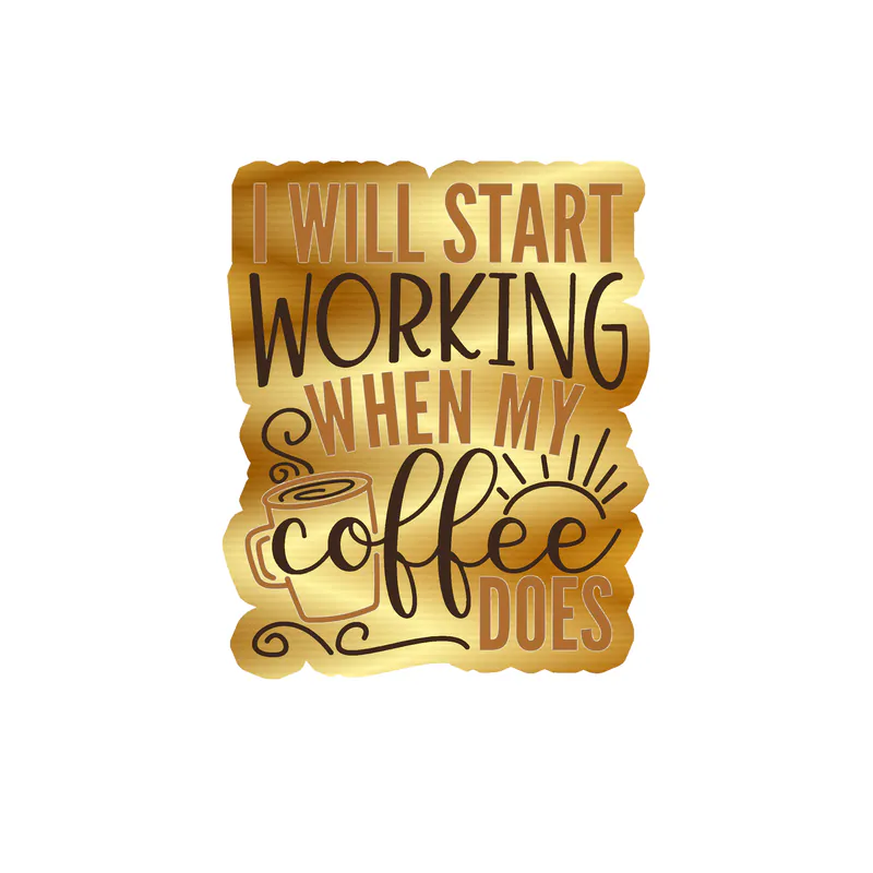 Coffee Gold Chrome Vinyl Decal - Custom Size