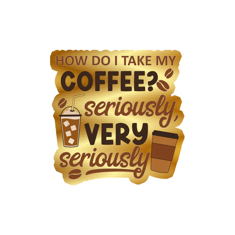 Coffee Gold Chrome Vinyl Decal - Custom Size