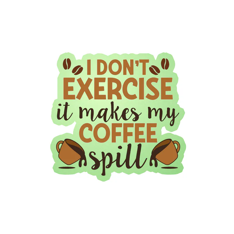 Coffee Glow in the Dark Vinyl Decal - Custom Size