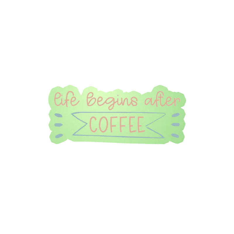 Coffee Glow in the Dark Vinyl Decal - Custom Size
