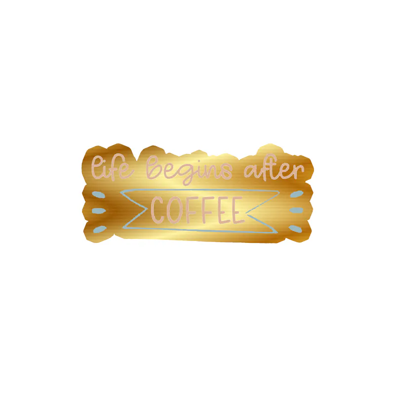Coffee Gold Chrome Vinyl Decal - Custom Size