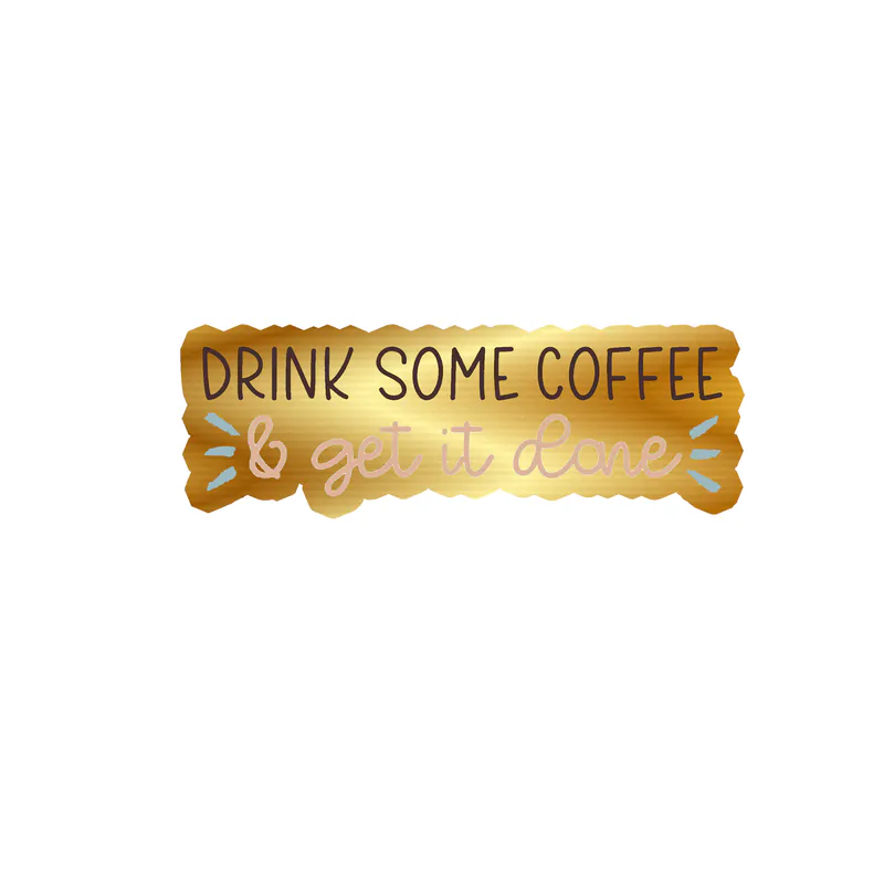 Coffee Gold Chrome Vinyl Decal - Custom Size
