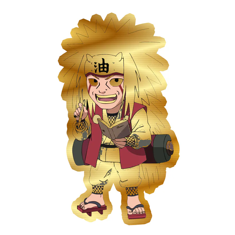 Jiriaiya Chibi Gold Chrome Vinyl Decal - Custom Size