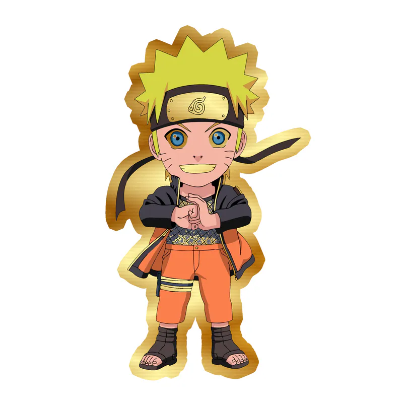 Naruto Chibi Gold Chrome Vinyl Decal - Custom Size