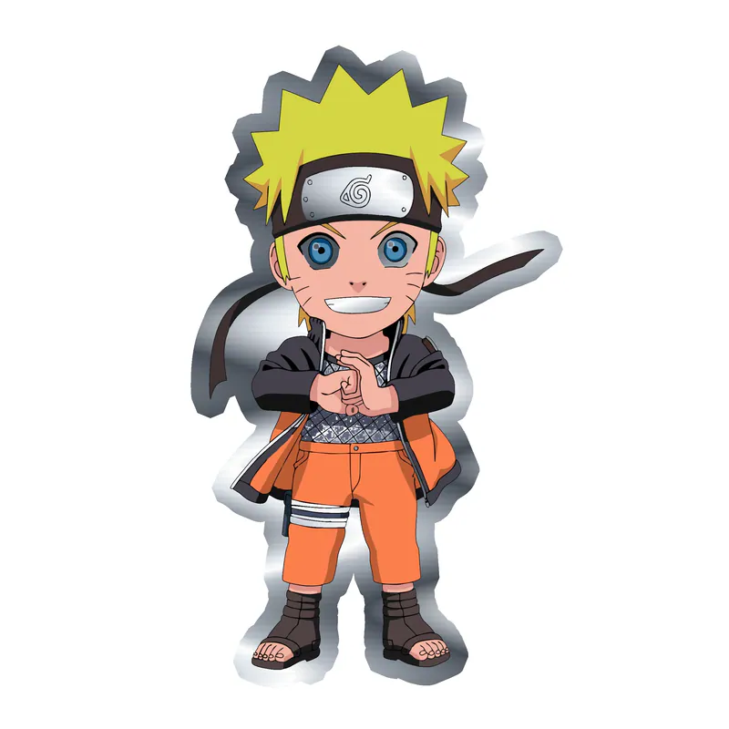 Naruto Chibi Silver Chrome Vinyl Decal - Custom Size