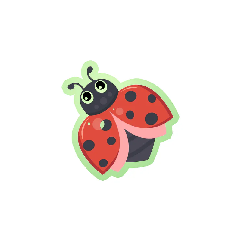Ladybug Glow in the Dark Vinyl Decal - Custom Size