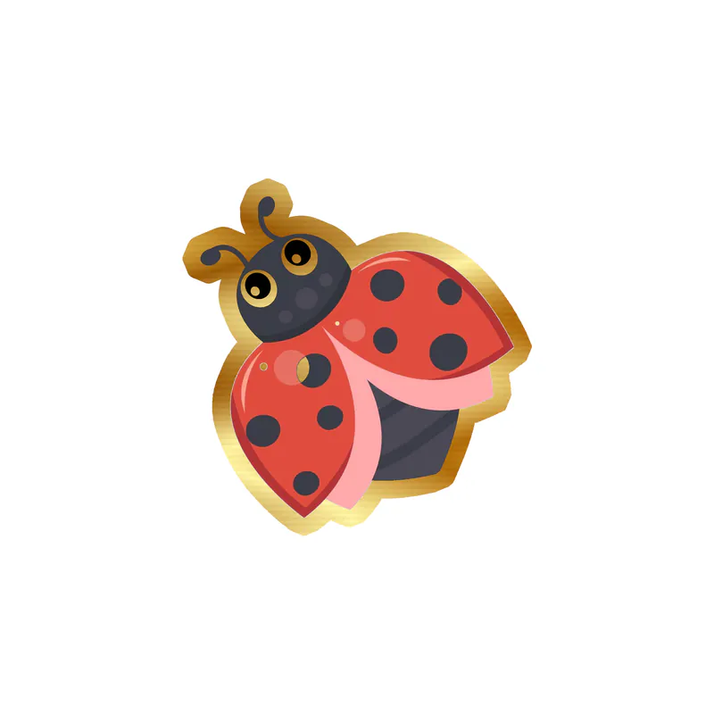 Ladybug Gold Chrome Vinyl Decal - Custom Size