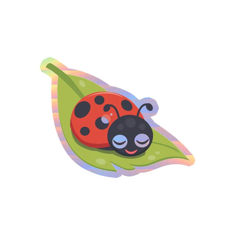 Ladybug Holographic Vinyl Decal - Custom Size