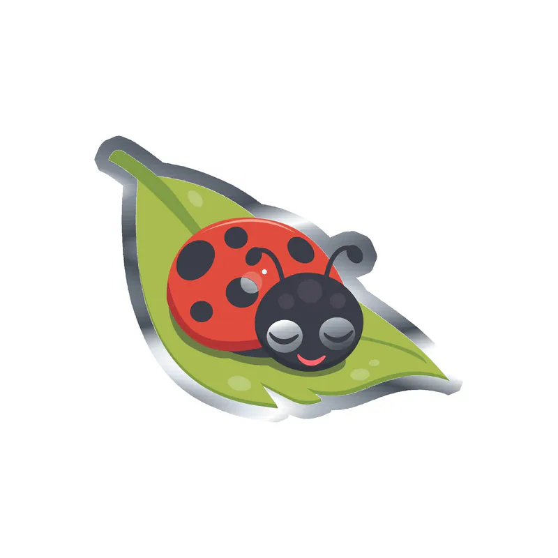 Ladybug Silver Chrome Vinyl Decal - Custom Size