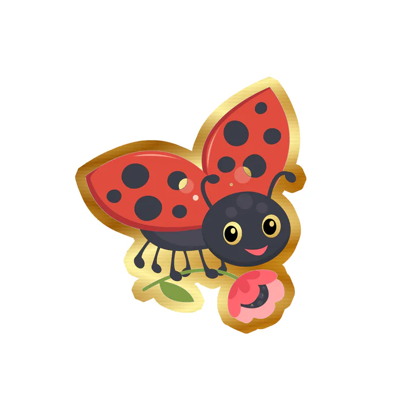 Ladybug Gold Chrome Vinyl Decal - Custom Size