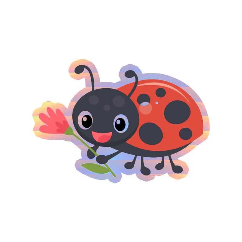 Ladybug Holographic Vinyl Decal - Custom Size